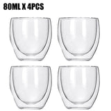 Transparent glass coffee cup milk whiskey tea beer double creative heat resistant cocktail Vodka wine mug Drinkware tumbler cups