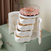 Fashion 4-Layers Drawers Jewelry Box Double-Door Necklaces Organizer Earrings Display Rings Holder High Capacity Gift For Women