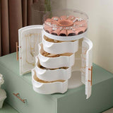 Fashion 4-Layers Drawers Jewelry Box Double-Door Necklaces Organizer Earrings Display Rings Holder High Capacity Gift For Women