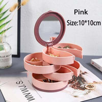 Fashion 4-Layers Drawers Jewelry Box Double-Door Necklaces Organizer Earrings Display Rings Holder High Capacity Gift For Women