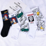 Korean Style Women Cute Skater Socks Women Set Men Funny Socks Hip Hop Cotton Long Crew Socks Calcetines De La Mujer Harajuku