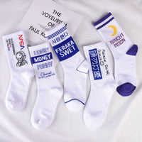 Korean Style Women Cute Skater Socks Women Set Men Funny Socks Hip Hop Cotton Long Crew Socks Calcetines De La Mujer Harajuku
