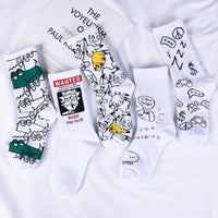 Korean Style Women Cute Skater Socks Women Set Men Funny Socks Hip Hop Cotton Long Crew Socks Calcetines De La Mujer Harajuku