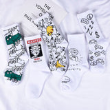 Korean Style Women Cute Skater Socks Women Set Men Funny Socks Hip Hop Cotton Long Crew Socks Calcetines De La Mujer Harajuku
