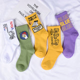 Korean Style Women Cute Skater Socks Women Set Men Funny Socks Hip Hop Cotton Long Crew Socks Calcetines De La Mujer Harajuku