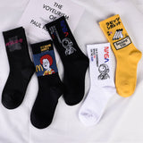 Korean Style Women Cute Skater Socks Women Set Men Funny Socks Hip Hop Cotton Long Crew Socks Calcetines De La Mujer Harajuku