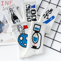 Korean Style Women Cute Skater Socks Women Set Men Funny Socks Hip Hop Cotton Long Crew Socks Calcetines De La Mujer Harajuku