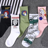 Korean Style Women Cute Skater Socks Women Set Men Funny Socks Hip Hop Cotton Long Crew Socks Calcetines De La Mujer Harajuku
