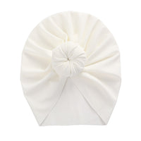 Solid Ribbed Bunny Knot Turban Hats for Baby Boys Girls Beanies Striped Thin Elastic Caps Bonnet Newborn Toddler 0-4T Headwraps