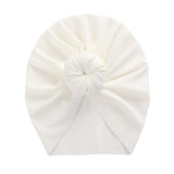 Solid Ribbed Bunny Knot Turban Hats for Baby Boys Girls Beanies Striped Thin Elastic Caps Bonnet Newborn Toddler 0-4T Headwraps