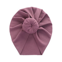 Solid Ribbed Bunny Knot Turban Hats for Baby Boys Girls Beanies Striped Thin Elastic Caps Bonnet Newborn Toddler 0-4T Headwraps