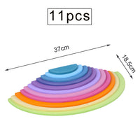 Baby Large Rainbow Stacker Stacking Waldorf Dolls Games Kids Creative Building Blocks Montessori Educational Wooden Toy Children