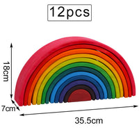 Baby Large Rainbow Stacker Stacking Waldorf Dolls Games Kids Creative Building Blocks Montessori Educational Wooden Toy Children