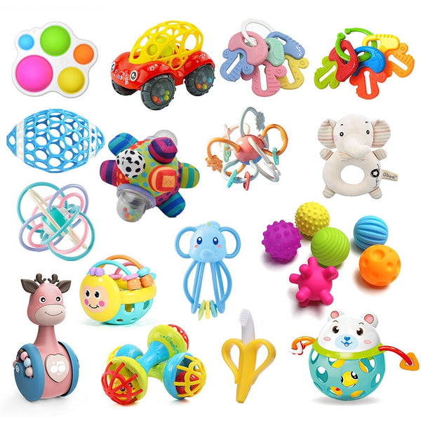 Educational Infant Toys Ball Baby Toys 0 12 Months Rattles Bed Bell Teethers For Teeth Newborn Candy Develop Toy For Babies