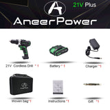 12V 16V 21V 25V Plus Double Speed Electric Drill Cordless Hand Drill Mini Electric Screwdriver Rechargable Lithium Battery Drill