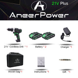 12V 16V 21V 25V Plus Double Speed Electric Drill Cordless Hand Drill Mini Electric Screwdriver Rechargable Lithium Battery Drill