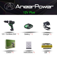 12V 16V 21V 25V Plus Double Speed Electric Drill Cordless Hand Drill Mini Electric Screwdriver Rechargable Lithium Battery Drill