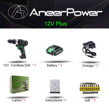 12V 16V 21V 25V Plus Double Speed Electric Drill Cordless Hand Drill Mini Electric Screwdriver Rechargable Lithium Battery Drill