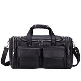 Black Fashion Genuine Leather Travel Bag 100% Soft Cowhide Duffle Bag For Weeked 17&quot; Laptop Shoulder Bag Handbags Dual Use