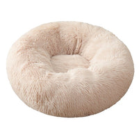 Round Donut Dog Bed Plush Pet Basket Cuddler Soft Warm Nest Cat Sleeping Bag Sofa Calming Cozy Cushion Beds for Small Large Dogs