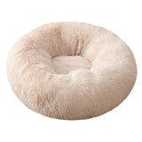 Round Donut Dog Bed Plush Pet Basket Cuddler Soft Warm Nest Cat Sleeping Bag Sofa Calming Cozy Cushion Beds for Small Large Dogs