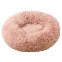 Round Donut Dog Bed Plush Pet Basket Cuddler Soft Warm Nest Cat Sleeping Bag Sofa Calming Cozy Cushion Beds for Small Large Dogs