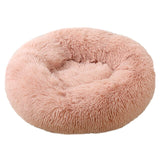 Round Donut Dog Bed Plush Pet Basket Cuddler Soft Warm Nest Cat Sleeping Bag Sofa Calming Cozy Cushion Beds for Small Large Dogs