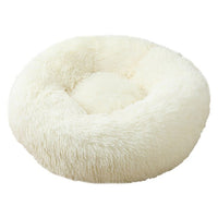 Round Donut Dog Bed Plush Pet Basket Cuddler Soft Warm Nest Cat Sleeping Bag Sofa Calming Cozy Cushion Beds for Small Large Dogs