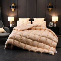 Luxurious White Goose Down Comforter Duvet Insert Bread Shape 100% Cotton Cover Blanket US Queen King Super King 104X91&quot;