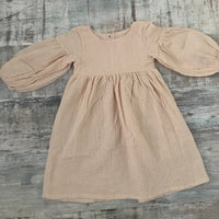 Autumn Spring Children&#39;s Clothes Organic Cotton Double Gauze Loose Pockets Baby Girls Dress Fashion Princess Casual Kids Dresses