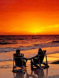 HUACAN Diamond Painting Full Drill Square Landscape 5D DIY Diamond Embroidery Seaside Sunset Picture Of Rhinestone Sunrise