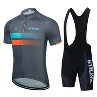STRAVA Cycling Jersey Set 2021 Breathable Bicycle Clothing ciclismo Clothes Summer Man Short Sleeve Sports Cycling kit camisas