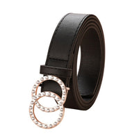 Black leather belt woman waist rhinestone belts for women luxury brand cinturon mujer G strass jeans ceinture femme strap cintos