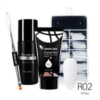 Venalisa Poly Nail Gel Kit Nail Art Transparent Cear Camouflage Color Fiber Glass Hard Jelly Quick Building Nail Extend Acrylic