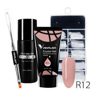 Venalisa Poly Nail Gel Kit Nail Art Transparent Cear Camouflage Color Fiber Glass Hard Jelly Quick Building Nail Extend Acrylic