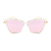 Fashion retro new brand designer Cateye sunglasses women retro metal glasses women retro mirror Lunette De Soleil Femme UV400