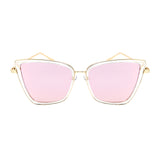 Fashion retro new brand designer Cateye sunglasses women retro metal glasses women retro mirror Lunette De Soleil Femme UV400