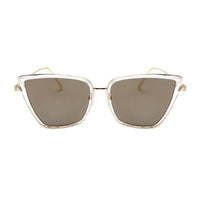 Fashion retro new brand designer Cateye sunglasses women retro metal glasses women retro mirror Lunette De Soleil Femme UV400