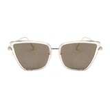 Fashion retro new brand designer Cateye sunglasses women retro metal glasses women retro mirror Lunette De Soleil Femme UV400