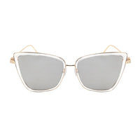 Fashion retro new brand designer Cateye sunglasses women retro metal glasses women retro mirror Lunette De Soleil Femme UV400
