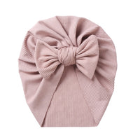 Solid Ribbed Bunny Knot Turban Hats for Baby Boys Girls Beanies Striped Thin Elastic Caps Bonnet Newborn Toddler 0-4T Headwraps