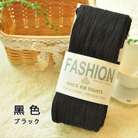 Autumn Winter Pantyhose Cotton Knitted Stockings Candy Color Women Warm Twist Striped Women Tights 2 Designs Footless Tights