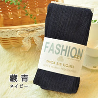 Autumn Winter Pantyhose Cotton Knitted Stockings Candy Color Women Warm Twist Striped Women Tights 2 Designs Footless Tights