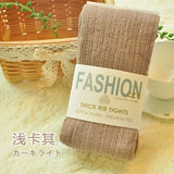 Autumn Winter Pantyhose Cotton Knitted Stockings Candy Color Women Warm Twist Striped Women Tights 2 Designs Footless Tights