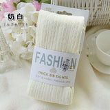 Autumn Winter Pantyhose Cotton Knitted Stockings Candy Color Women Warm Twist Striped Women Tights 2 Designs Footless Tights