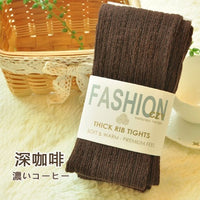 Autumn Winter Pantyhose Cotton Knitted Stockings Candy Color Women Warm Twist Striped Women Tights 2 Designs Footless Tights