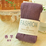 Autumn Winter Pantyhose Cotton Knitted Stockings Candy Color Women Warm Twist Striped Women Tights 2 Designs Footless Tights