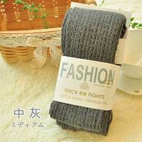 Autumn Winter Pantyhose Cotton Knitted Stockings Candy Color Women Warm Twist Striped Women Tights 2 Designs Footless Tights