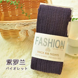 Autumn Winter Pantyhose Cotton Knitted Stockings Candy Color Women Warm Twist Striped Women Tights 2 Designs Footless Tights