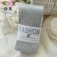 Autumn Winter Pantyhose Cotton Knitted Stockings Candy Color Women Warm Twist Striped Women Tights 2 Designs Footless Tights
